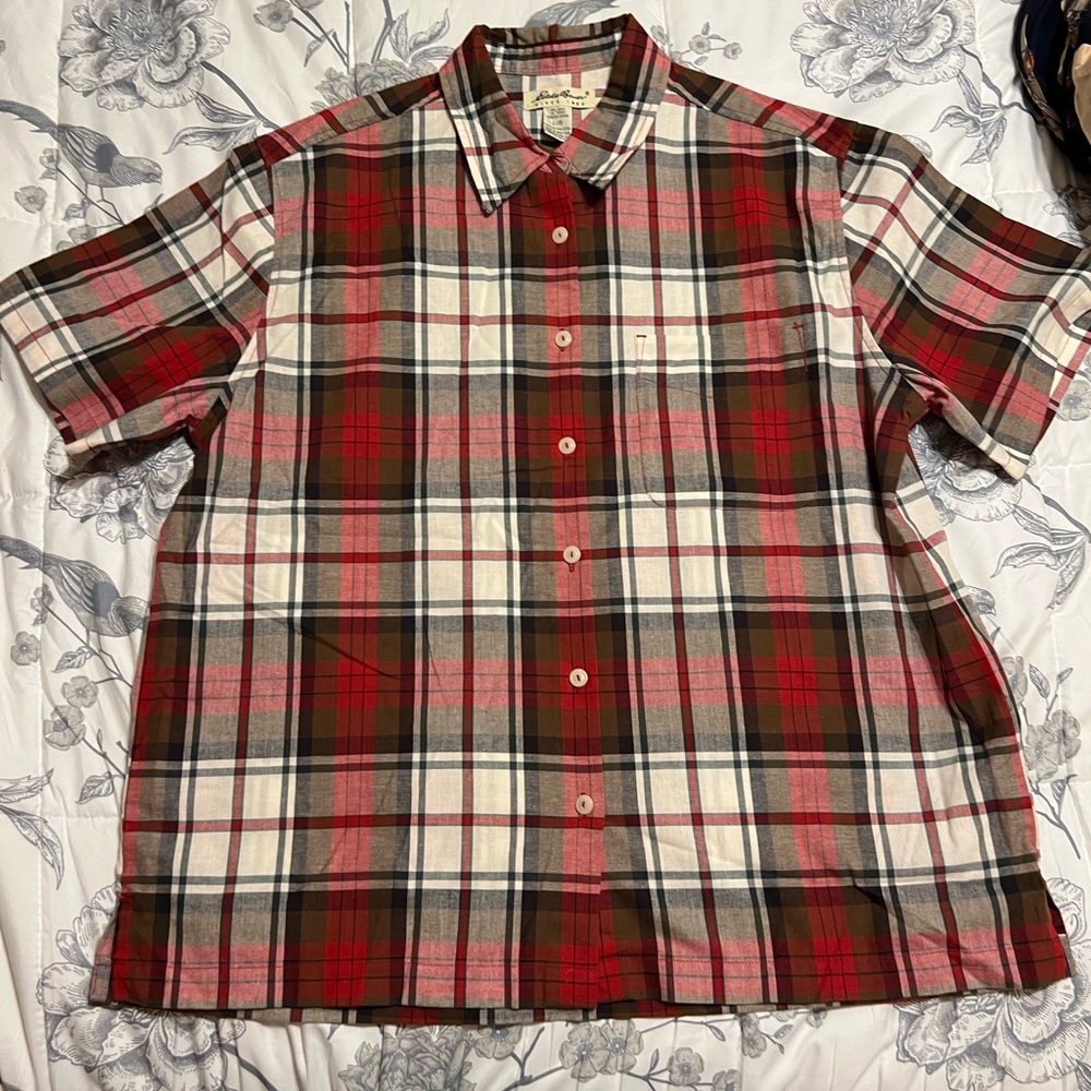90s Eddie Bauer short sleeve plaid button up